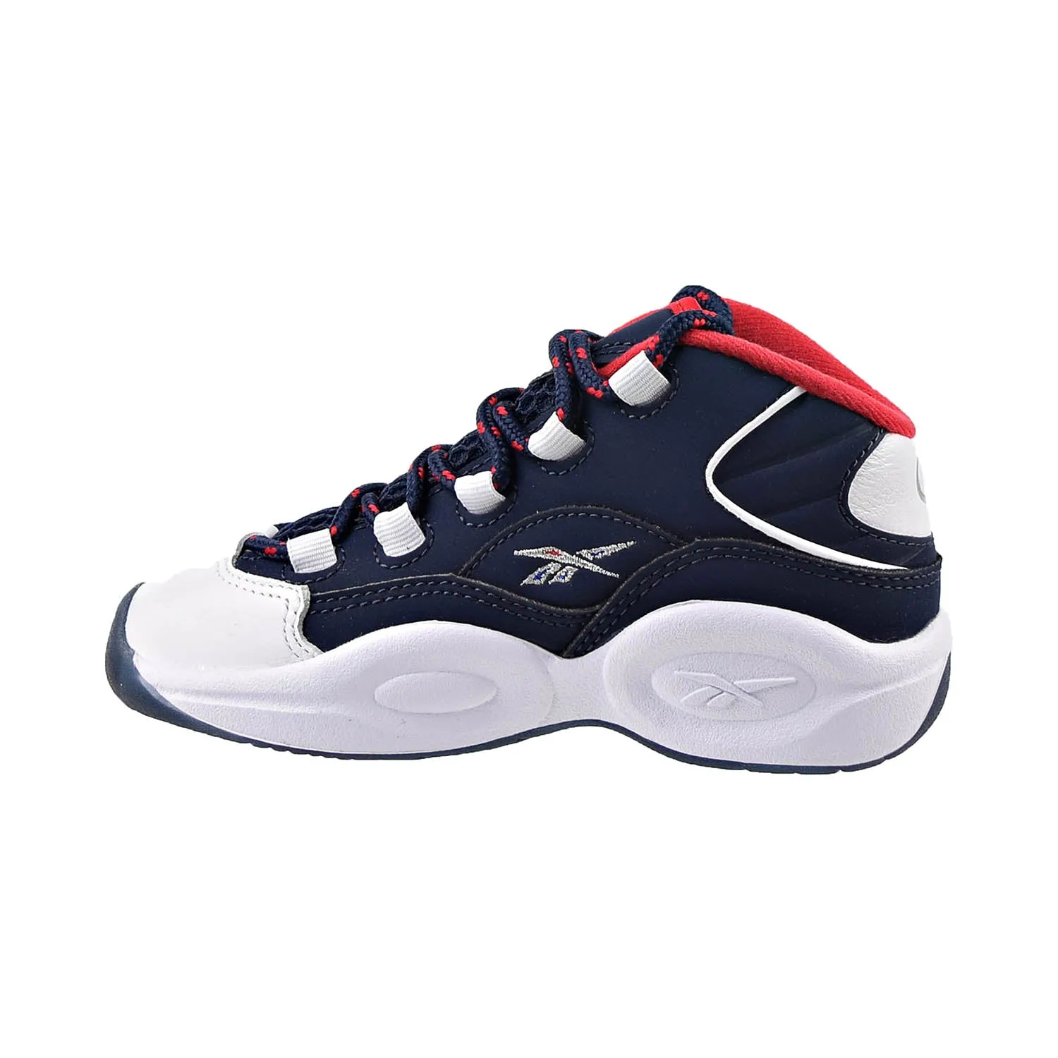 Reebok Question Mid Little Kids' Shoes White-Navy-Red