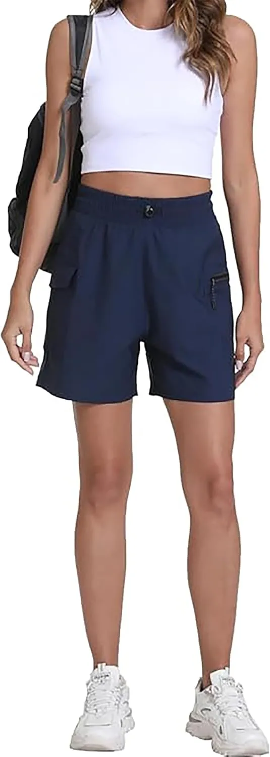 Rrosseyz Women's Hiking Cargo Shorts with Pockets Quick Dry Athletic Gym for Women Exercise Lounge
