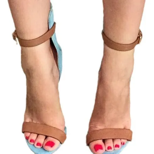 Sassy Cowgirl Patchwork Stiletto Roman Sandals