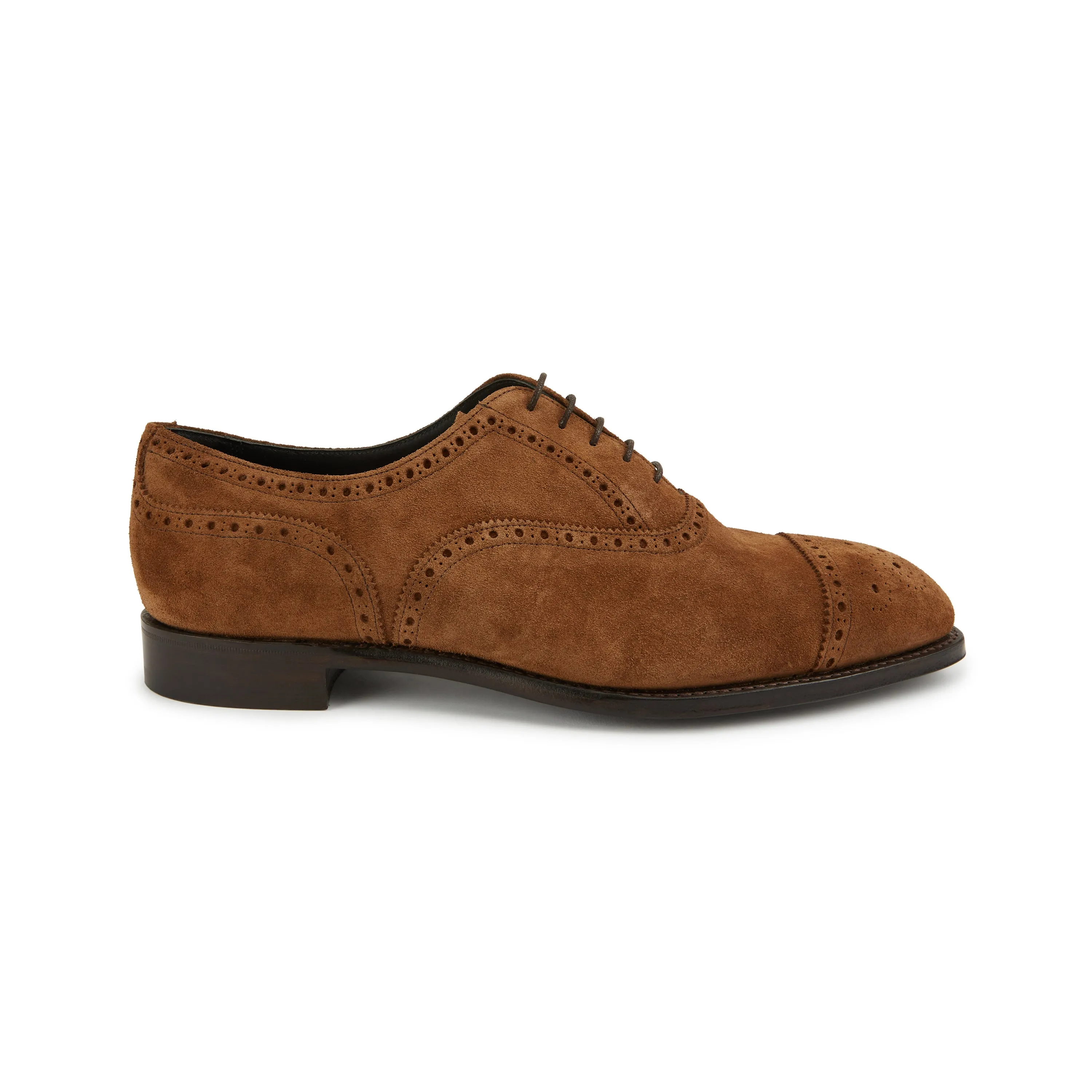 Savoy Brown Suede Oxford Semi Brogue