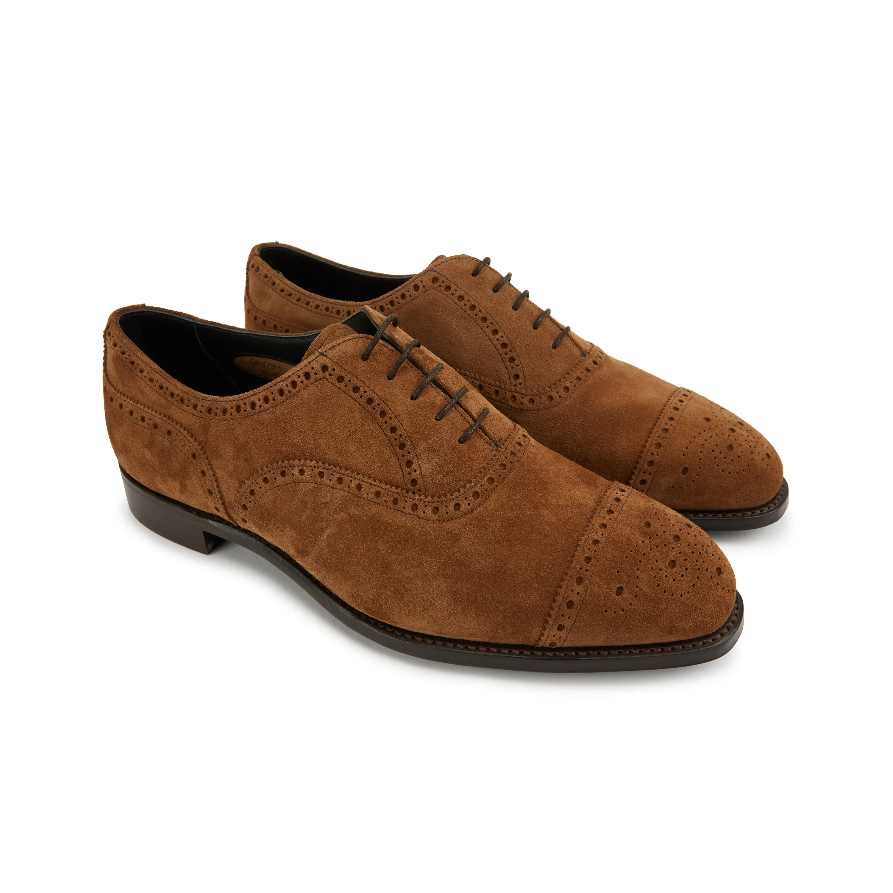 Savoy Brown Suede Oxford Semi Brogue