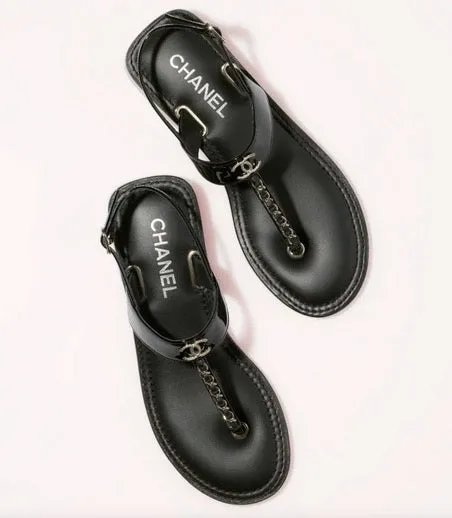SE871 2022 CC Patent Calfskin Sandals / Size5-11