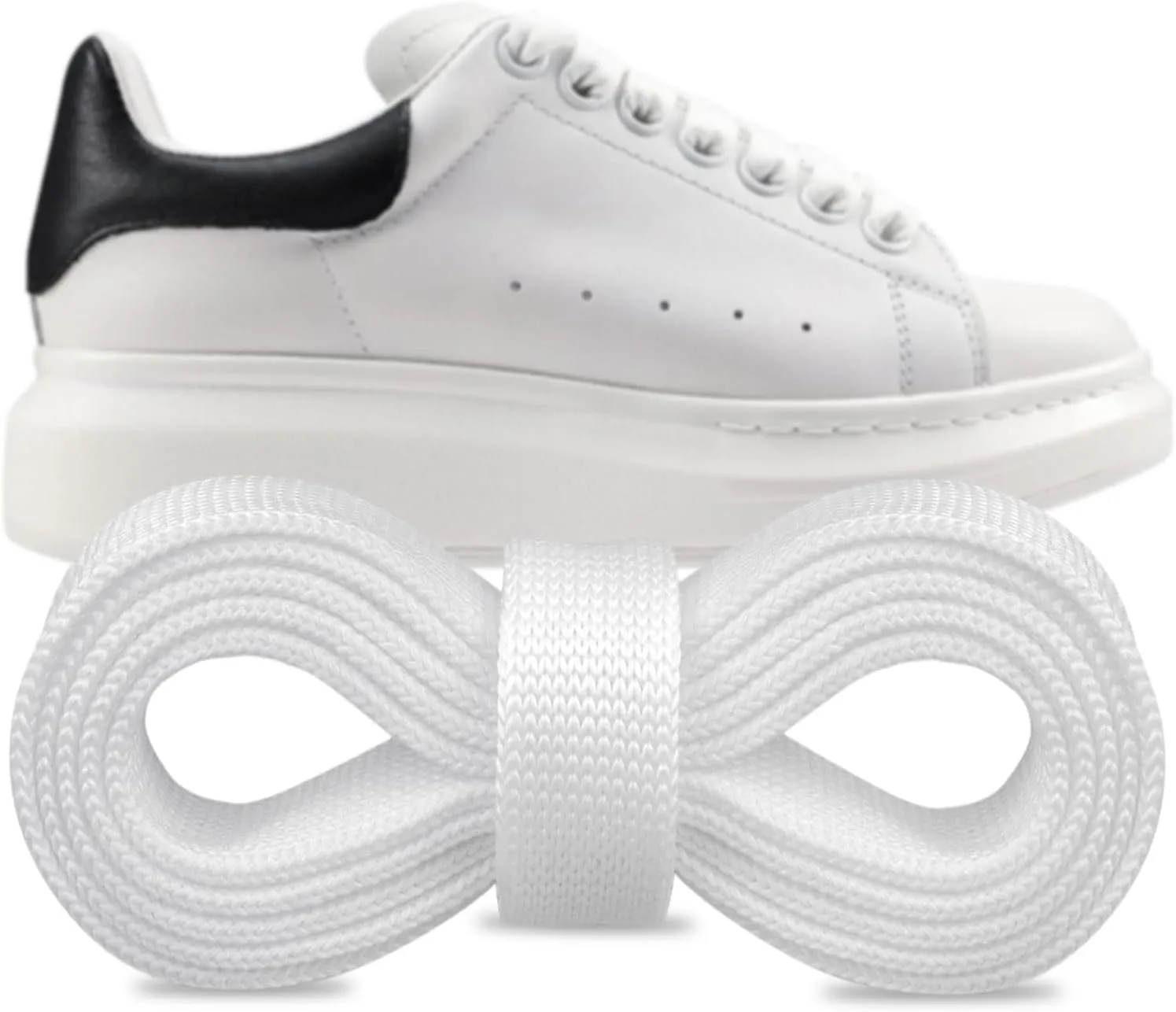 Shoelaces for Alexander McQueen Flat Shoe Laces Replacement Sneaker Shoes