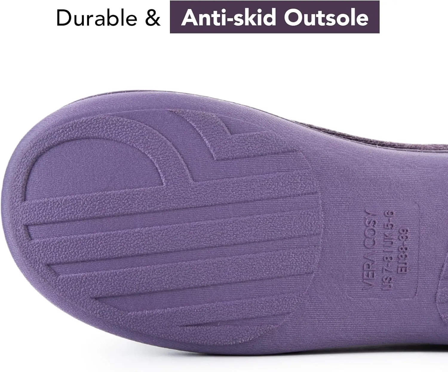 VeraCosy Women's Two-Tone Slippers Soft Comfy Knit Memory Foam Non-slip Indoor House Shoes