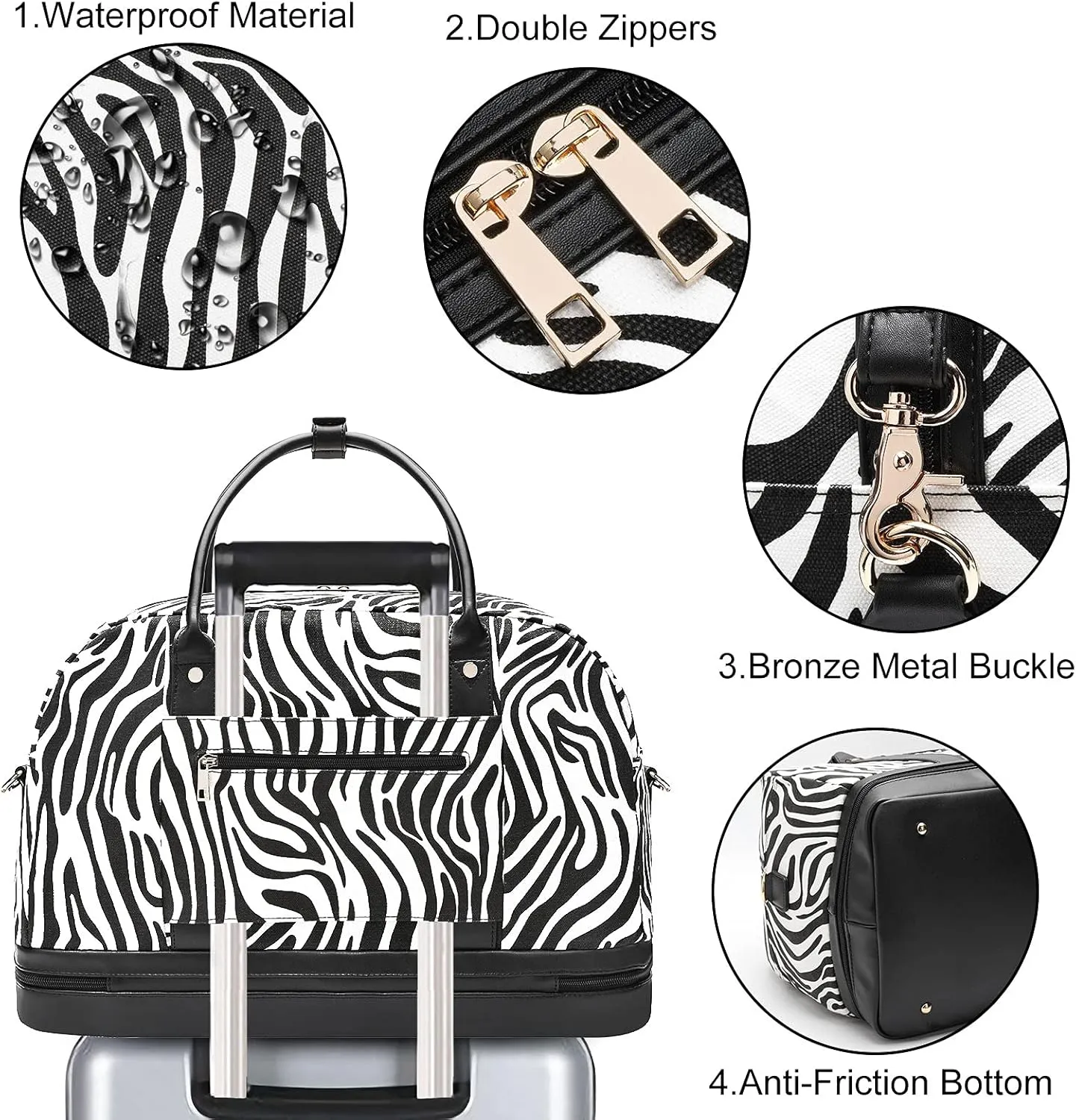 Weekender Bag for Women Canvas Overnight Bag Large Travel Tote Bag Carry on Shoulder Duffle Bag With Shoe Compartment,Perfect for Travel/Daily Use/Birthday Gift ??
