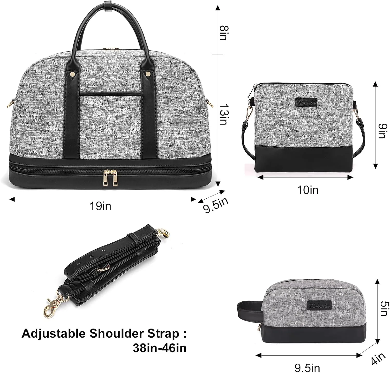 Weekender Bag for Women Canvas Overnight Bag Large Travel Tote Bag Carry on Shoulder Duffle Bag With Shoe Compartment,Perfect for Travel/Daily Use/Birthday Gift ??