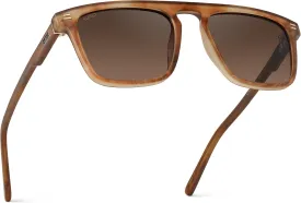 WMP Eyewear - Men's Polarized Bold Geometric Flat Top, Key Hole Design, Acetate Frame Sunglasses